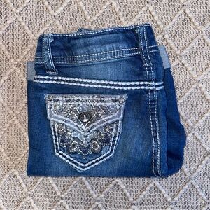 Blue Jeans Shorts with Decorative Stitching Girls 10 Bermuda Denim Short